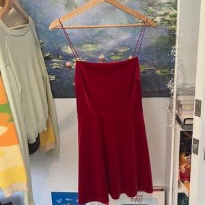 red velvet dress